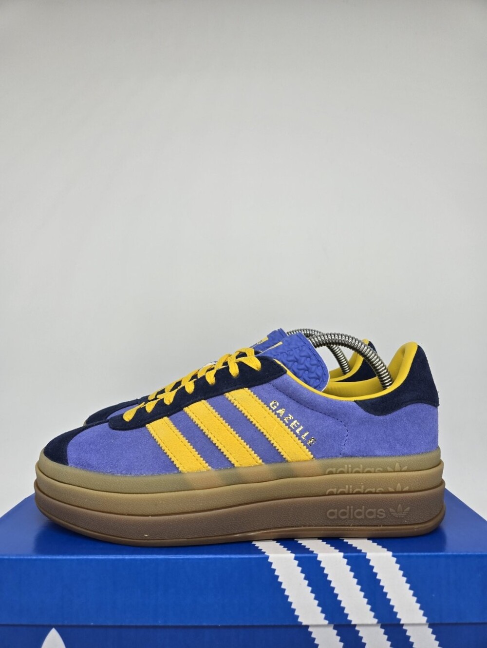 adidas Women's Gazelle Bold IH4211 Night Indigo Yellow Real Lilac Shoes Size 6.5